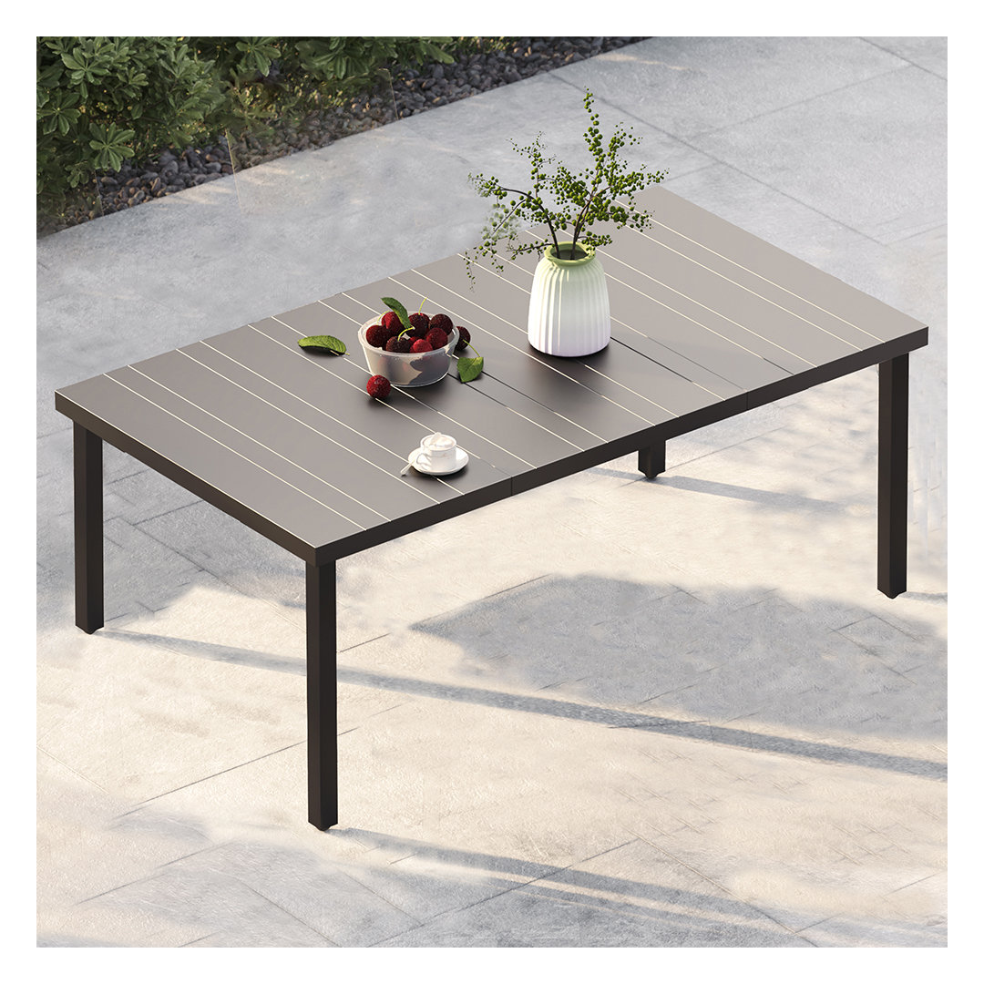 Callista Steel Outdoor Dining Table with Umbrella Hole